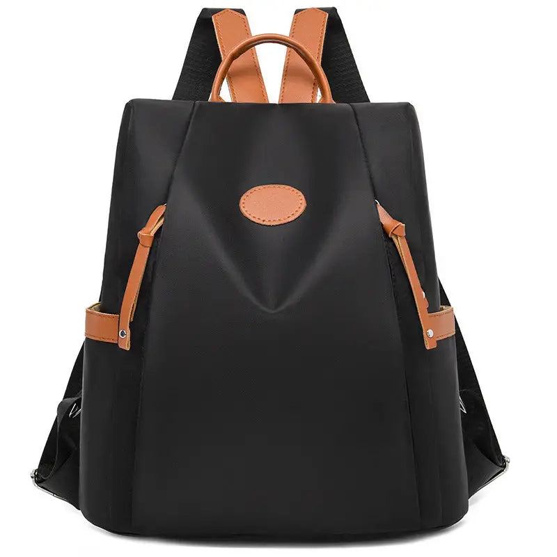 Medium PU Shoulder Bag with Multiple Pockets and Breathable Lining - Black