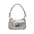 Medium PU Shoulder Bag with Sandwich Pocket and Mobile Phone Holder - Silver