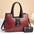 Medium PU Shoulder Bag with Three Dimensional Outer Pocket and Zipper - Red