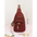 Medium PU Shoulder Bag with Three Dimensional Pocket and Zippered Interior - Red / 17x9x30cm