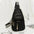 Medium PU Shoulder Bag with Three Dimensional Pocket and Zippered Interior - Black / 17x9x30cm