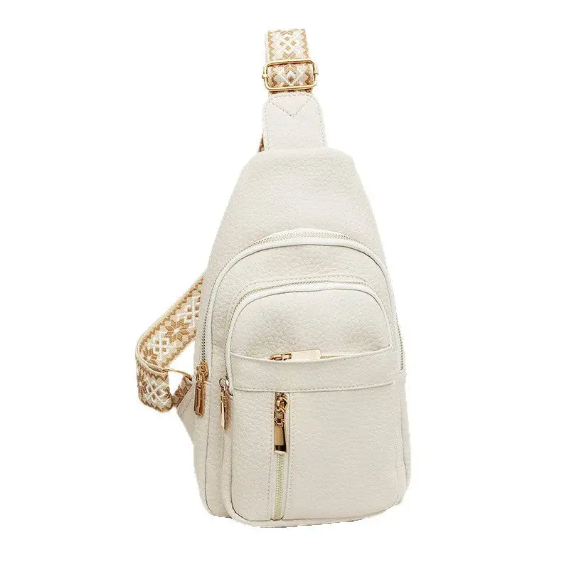 Medium PU Shoulder Bag with Three Dimensional Pocket and Zippered Interior