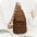 Medium PU Shoulder Bag with Three Dimensional Pocket and Zippered Interior - Brown / 17x9x30cm