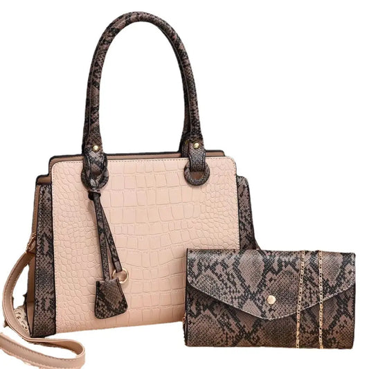 Medium PU Square Suitcase Bag with Slit Pocket and Zipper Compartment