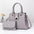 Medium PU Suitcase Bucket Bag with Zipper and Mobile Phone Pocket - Gray / 28X13X21CM