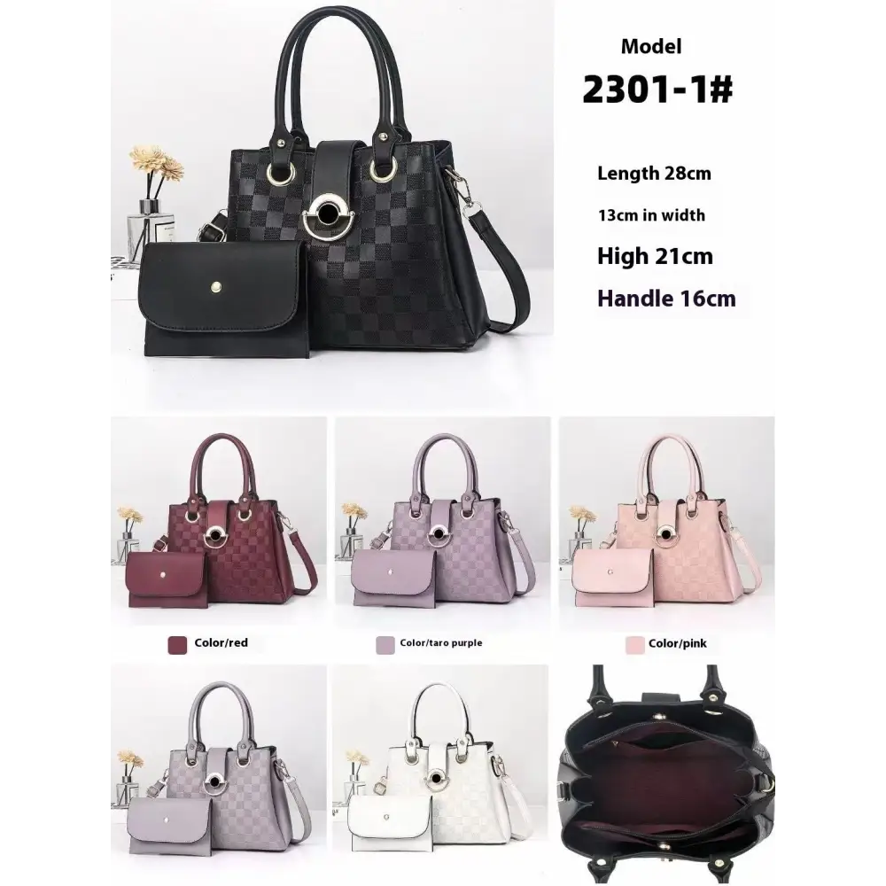 Medium PU Suitcase Bucket Bag with Zipper and Mobile Phone Pocket