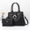 Medium PU Suitcase Bucket Bag with Zipper and Mobile Phone Pocket - Black / 28X13X21CM