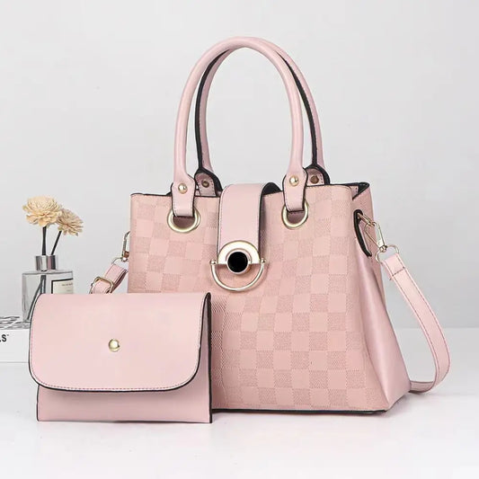 Medium PU Suitcase Bucket Bag with Zipper and Mobile Phone Pocket