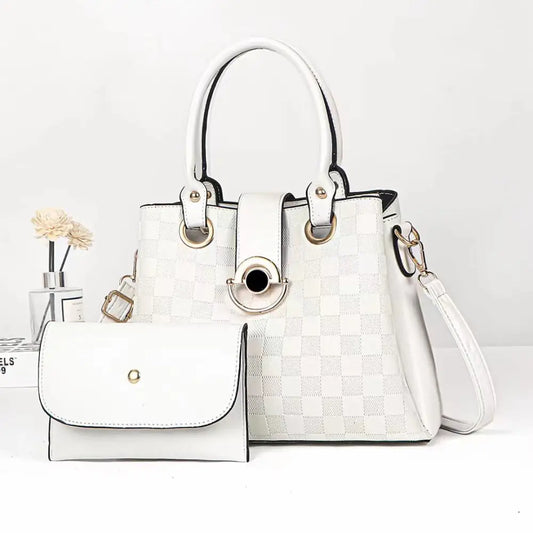 Medium PU Suitcase Bucket Bag with Zipper and Mobile Phone Pocket