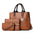 Medium PU Suitcase Horizontal Square Bag with Multiple Pockets - Yellowish Brown