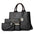 Medium PU Suitcase Horizontal Square Bag with Multiple Pockets - Black