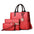 Medium PU Suitcase Horizontal Square Bag with Multiple Pockets - Bright Red