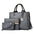 Medium PU Suitcase Horizontal Square Bag with Multiple Pockets - Gray