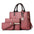 Medium PU Suitcase Horizontal Square Bag with Multiple Pockets - Rubber Powder