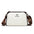 Medium PU Suitcase Pillow Bag with Zipper and Multiple Pockets - White