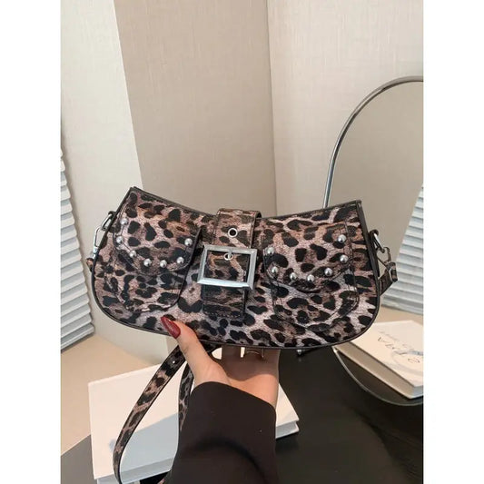 Medium PU Suitcase Shoulder Bag with Sandwich Pocket and Mobile Phone Compartment
