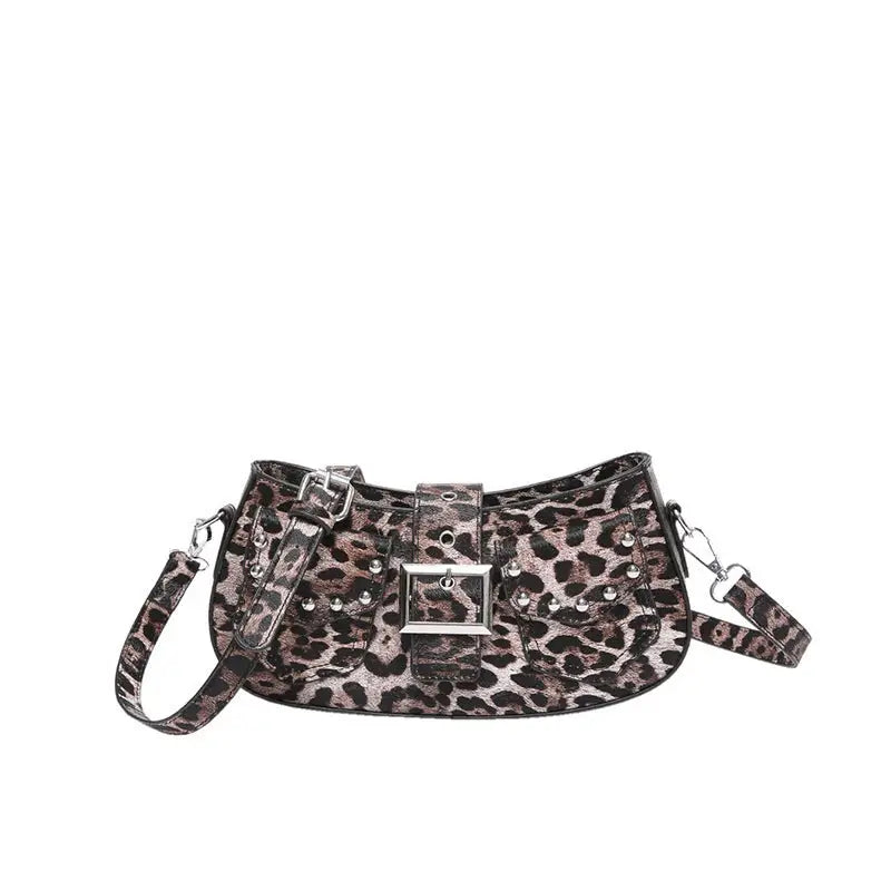 Medium PU Suitcase Shoulder Bag with Sandwich Pocket and Mobile Phone Compartment - Brown