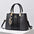 Medium PU Suitcase with Cotton Lining and Outer Slit Pocket - Black / Length 29 Height 20 Width 12