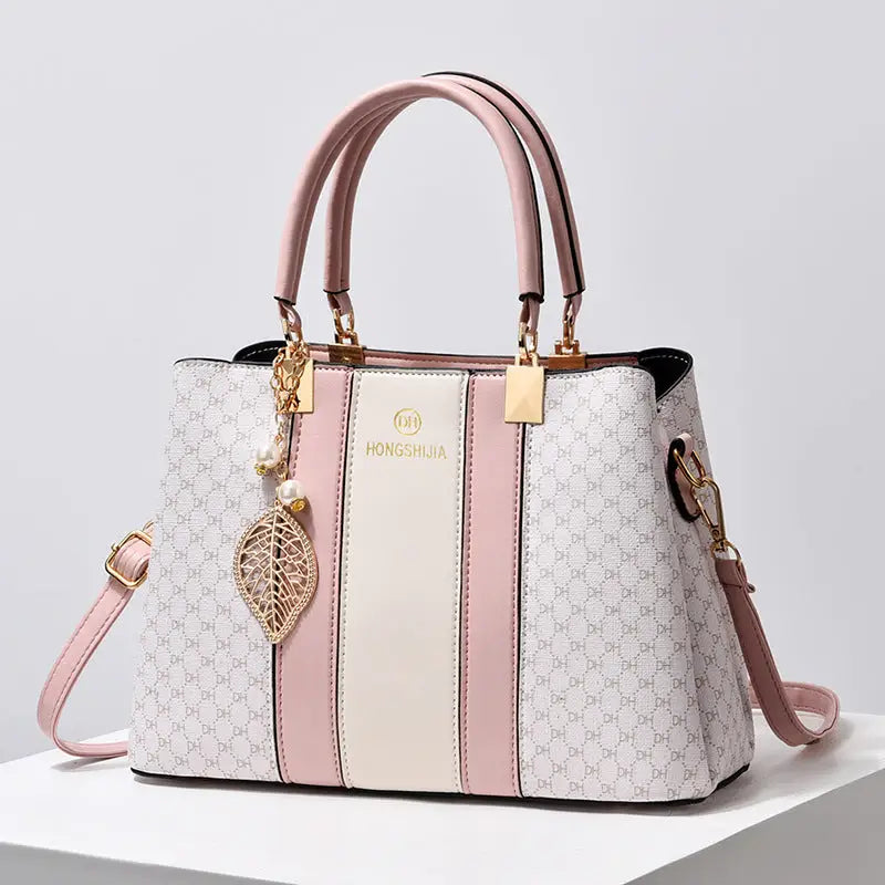 Medium PU Suitcase with Cotton Lining and Outer Slit Pocket - Pink / Length 29 Height 20 Width 12