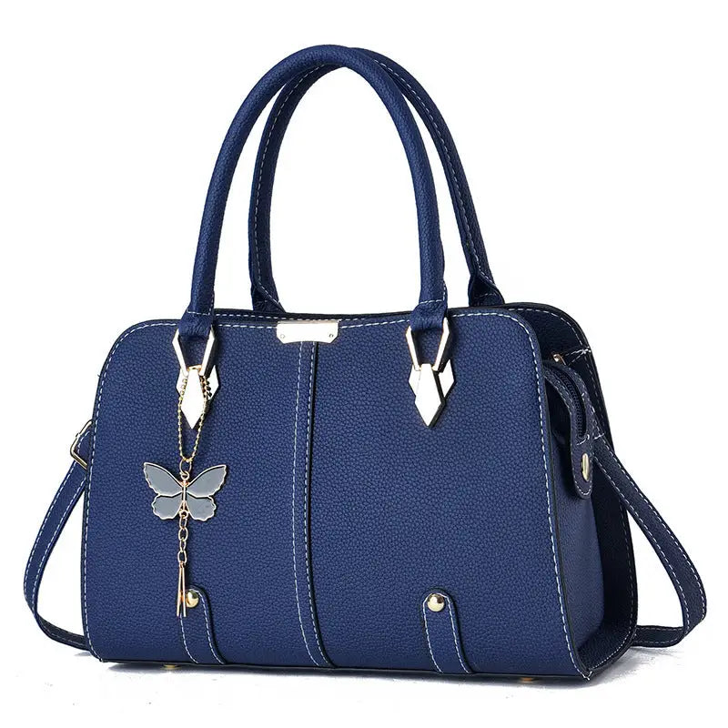 Medium PU Suitcase with Multiple Pockets in Assorted Colors - Blue