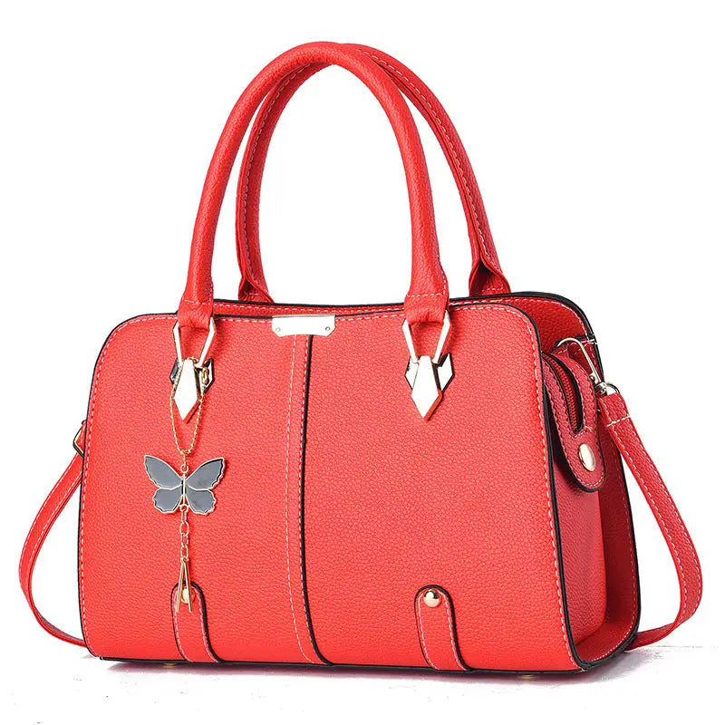 Medium PU Suitcase with Multiple Pockets in Assorted Colors - Red