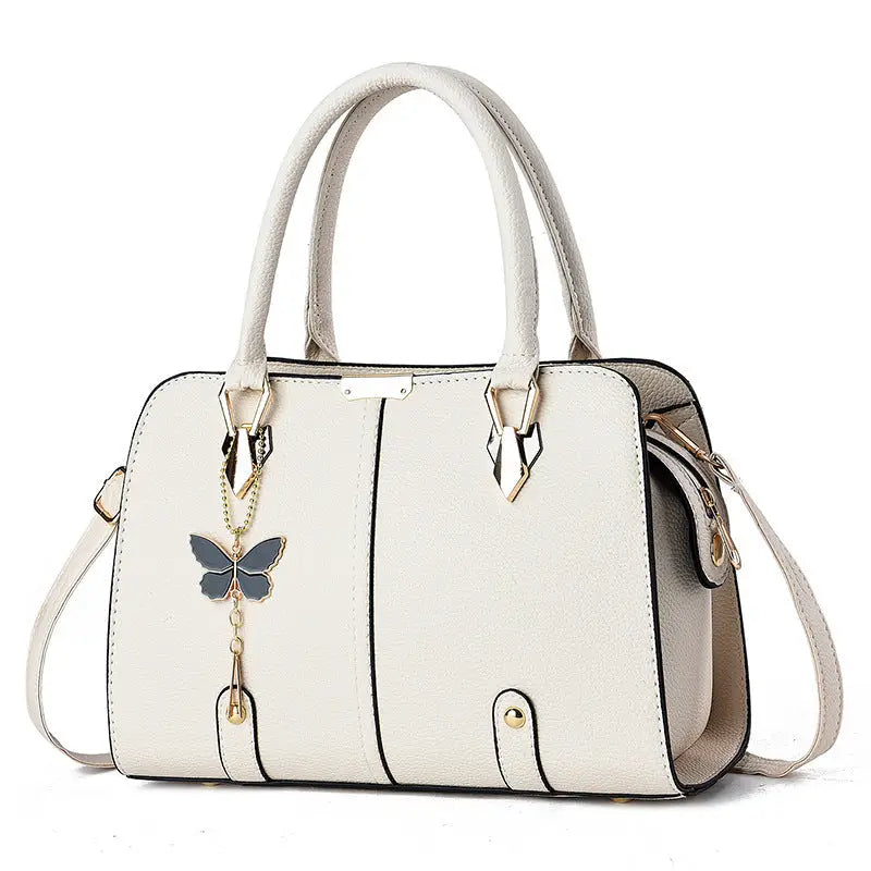 Medium PU Suitcase with Multiple Pockets in Assorted Colors - White