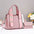 Medium PU Suitcase with Zipper and Sandwich Pocket in Multiple Colors - Pink