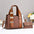 Medium PU Suitcase with Zipper and Sandwich Pocket in Multiple Colors - Yellowish Brown