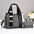 Medium PU Suitcase with Zipper and Sandwich Pocket in Multiple Colors - Black