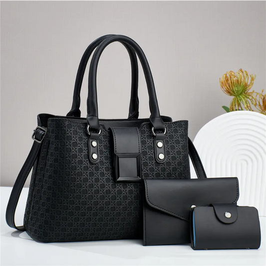 Medium PU Vertical Suitcase Bag with Zipper and Open Pocket