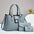 Medium PU Vertical Suitcase Bag with Zipper and Open Pocket - Light Blue