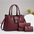 Medium PU Vertical Suitcase Bag with Zipper and Open Pocket - Purplish Red