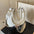 Medium Retro PU Handbag with Sandwich Pocket in Classic Colors - Beige