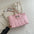 Medium Soft PU Shoulder Bag with Double Connector in Multiple Colors - Pink