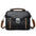 Medium Soft PU Shoulder Bag with Lock in Black Blue or Khaki - Black