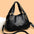 Medium Soft PU Shoulder Bag with Multiple Pockets in Black and Wine Red - Black / Free Size