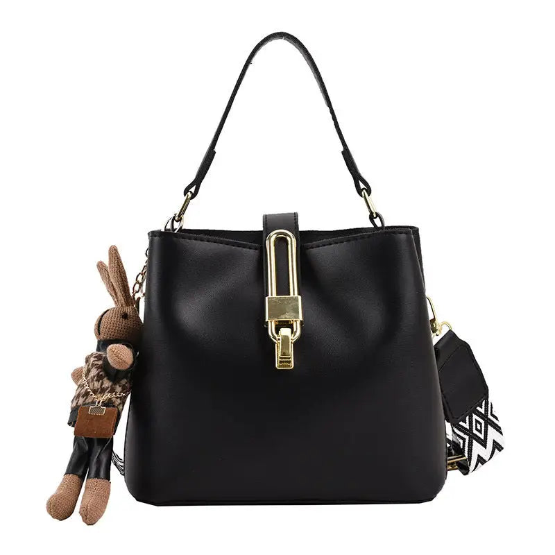 Medium Soft PU Shoulder Bag with Pendant in Multiple Colors