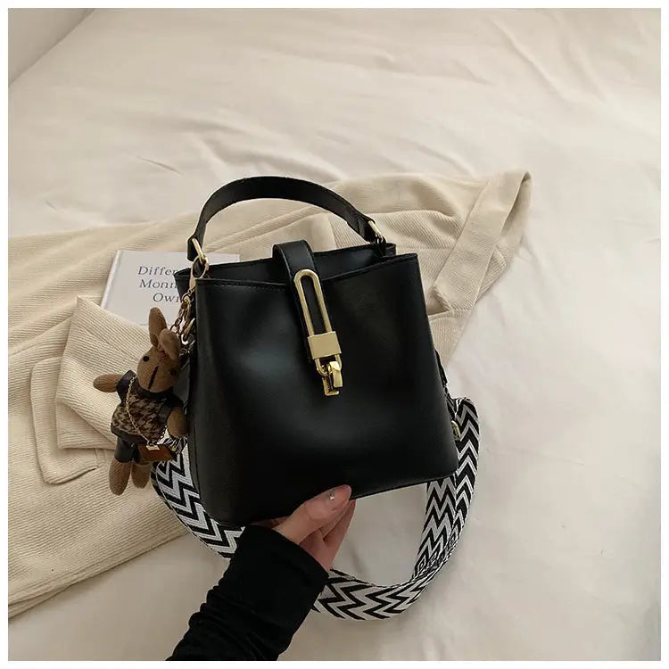 Medium Soft PU Shoulder Bag with Pendant in Multiple Colors