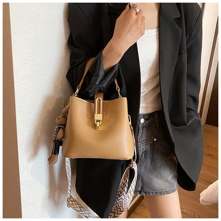 Medium Soft PU Shoulder Bag with Pendant in Multiple Colors