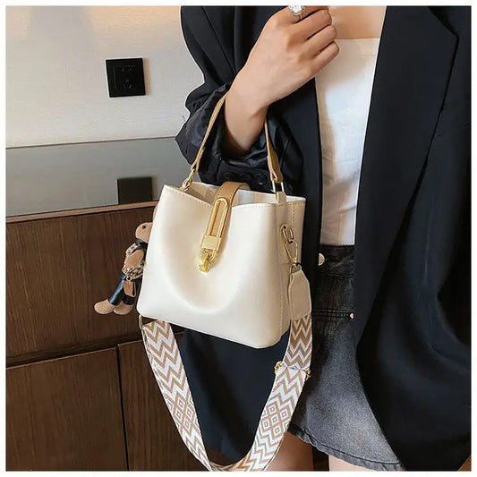 Medium Soft PU Shoulder Bag with Pendant in Multiple Colors