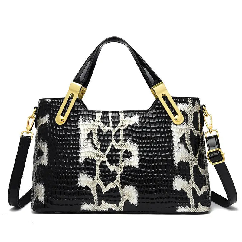 Medium Soft PU Suitcase with Multiple Pockets and Chain Detail