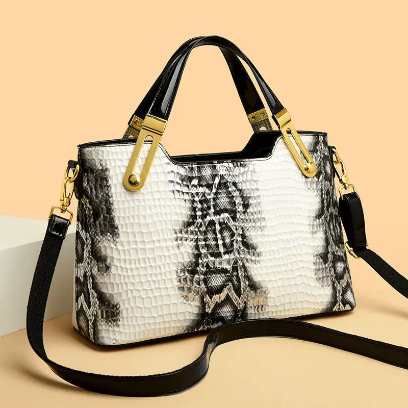 Medium Soft PU Suitcase with Multiple Pockets and Chain Detail