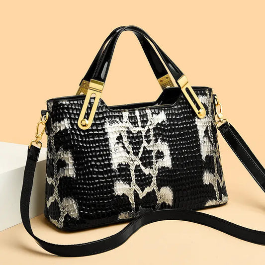 Medium Soft PU Suitcase with Multiple Pockets and Chain Detail