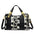 Medium Soft PU Suitcase with Multiple Pockets and Chain Detail - Black