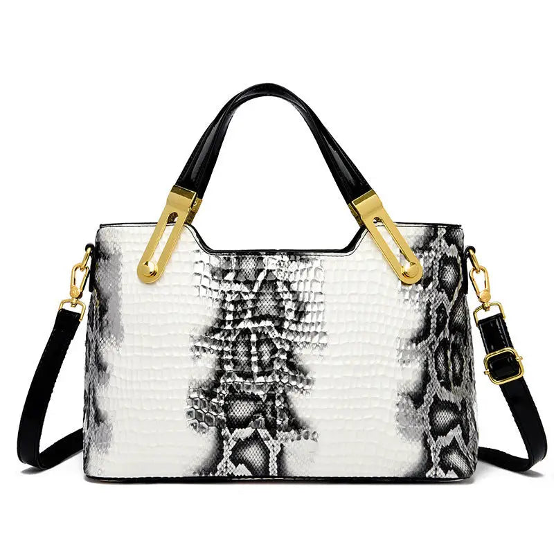 Medium Soft PU Suitcase with Multiple Pockets and Chain Detail - White