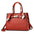 Medium Soft PU Suitcase with Scarf and Outer Bag Slit Pocket - Wine Red