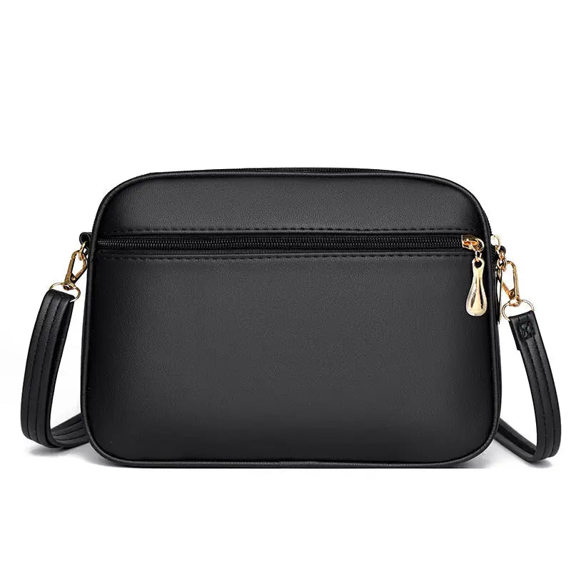 Medium Soft PU Travel Suitcase with Zippered Compartments