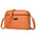 Medium Soft PU Travel Suitcase with Zippered Compartments - Yellowish Brown