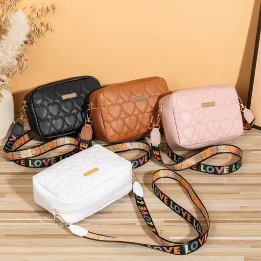 Medium Synthetic Leather Shoulder Bag with Multiple Compartments