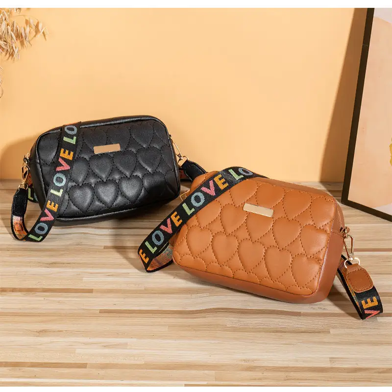 Medium Synthetic Leather Shoulder Bag with Multiple Compartments
